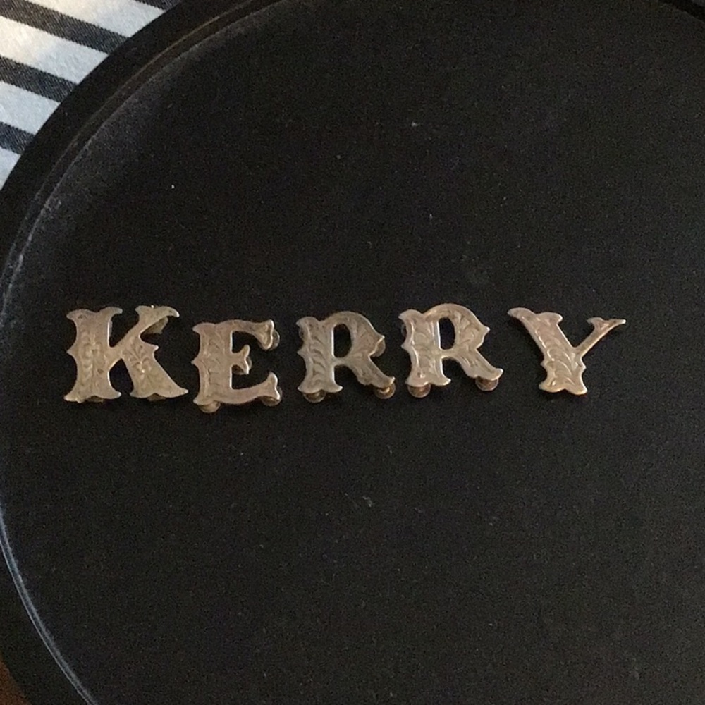Vintage Silver Engraved Letter Initials
